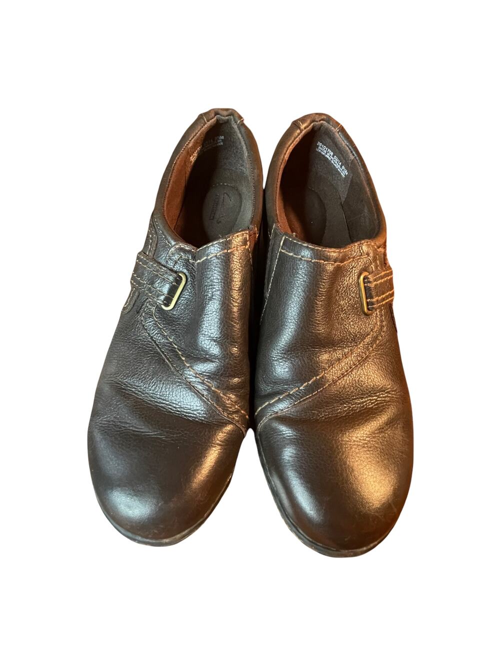 Clarks Size 8.5 slip-on shoes women's brown leather Comfort